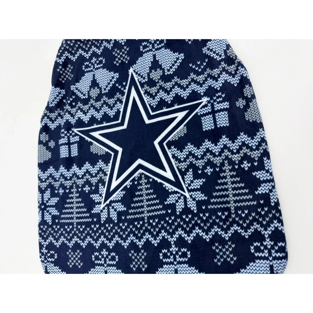 NFL Dallas Cowboys Dog Sweater‎ Navy Blue Fair Isle Holiday Pet Vest Large